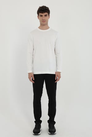 Erkek Slim Fit Siyah Örme Pantolon