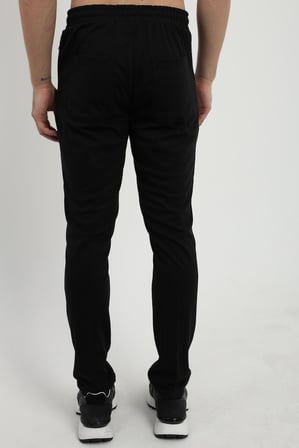 Erkek Slim Fit Siyah Örme Pantolon