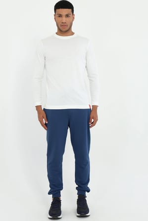 Erkek Regular Fit Bisiklet Yaka Beyaz Sweatshirt