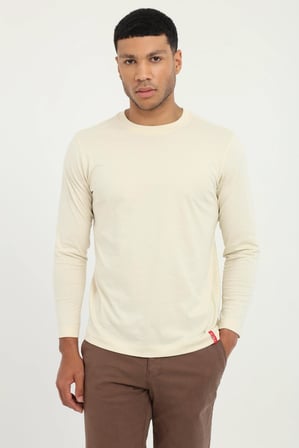 Erkek Regular Fit Bisiklet Yaka Bej Sweatshirt