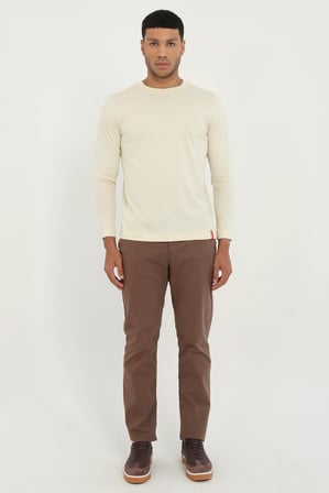 Erkek Regular Fit Bisiklet Yaka Bej Sweatshirt