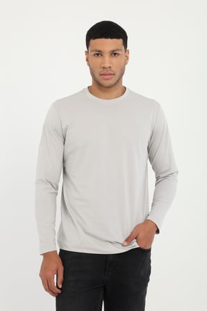 Erkek Regular Fit Bisiklet Yaka Gri Sweatshirt
