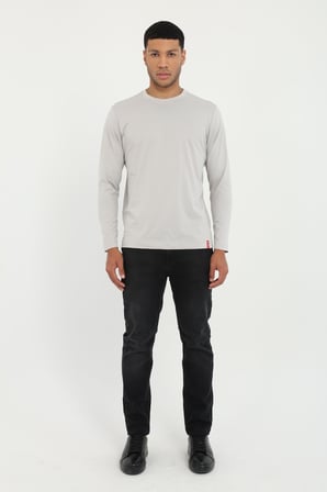 Erkek Regular Fit Bisiklet Yaka Gri Sweatshirt