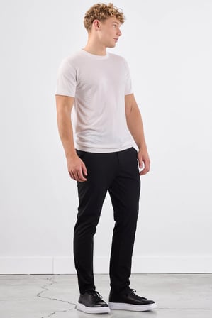 Erkek Slim Fit Bisiklet Yaka Ekru Triko T-shirt