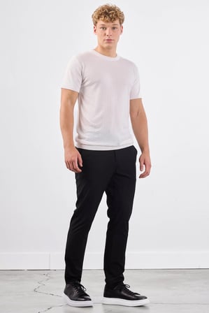 Erkek Slim Fit Bisiklet Yaka Ekru Triko T-shirt