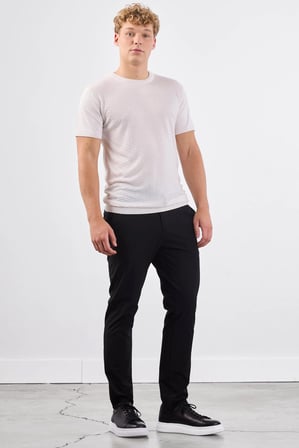 Erkek Slim Fit Bisiklet Yaka Ekru Triko T-shirt