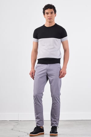 Erkek Slim Fit Bisiklet Yaka Siyah Triko T-shirt