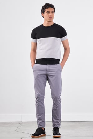 Erkek Slim Fit Bisiklet Yaka Siyah Triko T-shirt