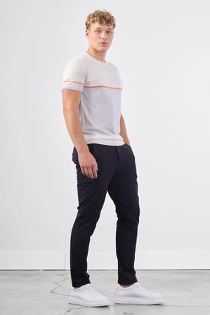 Erkek Slim Fit Bisiklet Yaka Ekru Triko T-shirt