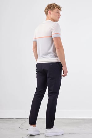 Erkek Slim Fit Bisiklet Yaka Ekru Triko T-shirt