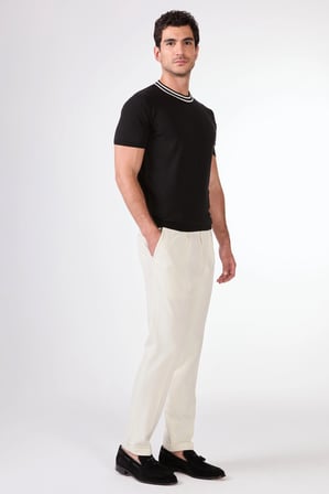 Erkek Slim Fit Bisiklet Yaka Siyah Triko T-shirt