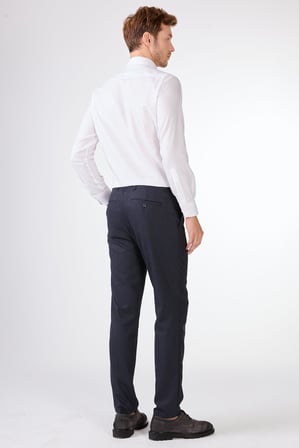 Erkek Slim Fit Mono Yaka Lacivert Takım Elbise