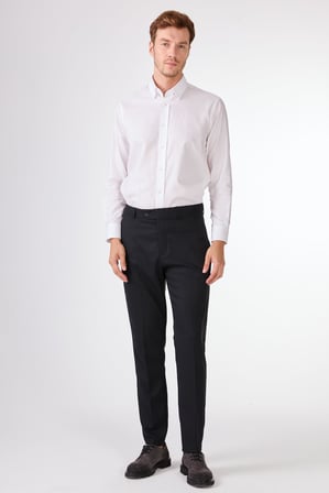 Erkek Slim Fit Mono Yaka Koyu Lacivert Takım Elbise