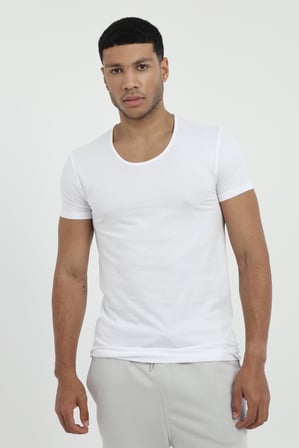 Erkek Slim Fit Beyaz Atlet
