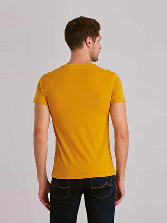 Dufy Hardal Erkek Slim Fit   V Yaka Tshirt - 36427