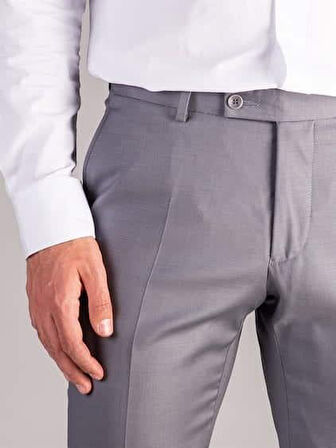 Dufy Gri Erkek Regular Fit Düz Pantolon - 36623
