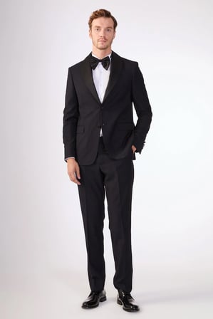 Erkek Slim Fit Mono Yaka Lacivert Smokin