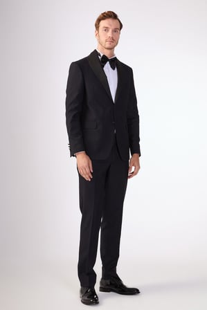 Erkek Slim Fit Mono Yaka Lacivert Smokin