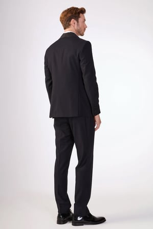 Erkek Slim Fit Mono Yaka Lacivert Smokin