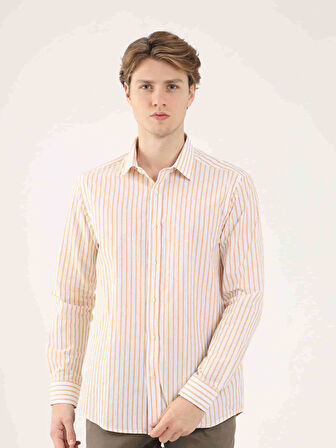Dufy Hardal Erkek Slim Fit Brent Yaka Uzun Kol Gömlek - 81674