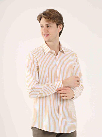 Dufy Hardal Erkek Slim Fit Brent Yaka Uzun Kol Gömlek - 81674