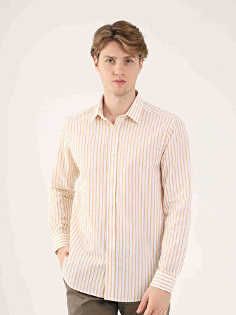 Dufy Hardal Erkek Slim Fit Brent Yaka Uzun Kol Gömlek - 81674