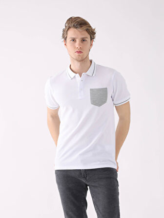 Dufy Beyaz Erkek Slim Fit Düz  Polo Yaka Tshirt - 82801