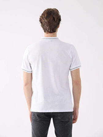 Dufy Beyaz Erkek Slim Fit Düz  Polo Yaka Tshirt - 82801
