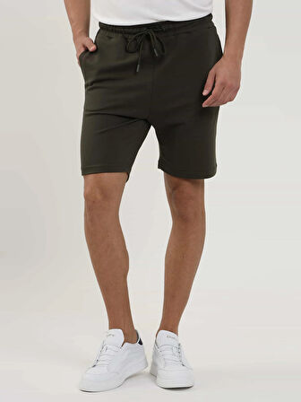 Dufy Haki Erkek Regular Fit Düz Casual Örme Short - 88538