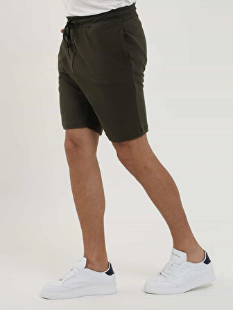 Dufy Haki Erkek Regular Fit Düz Casual Örme Short - 88538