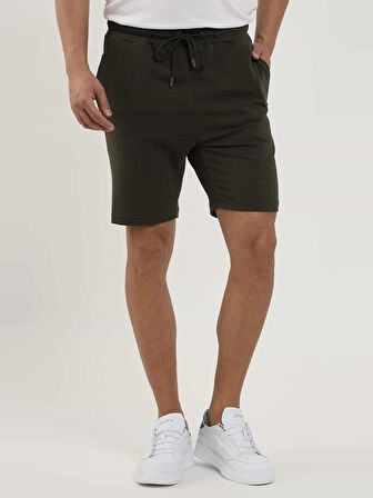 Dufy Haki Erkek Regular Fit Düz Casual Örme Short - 88538