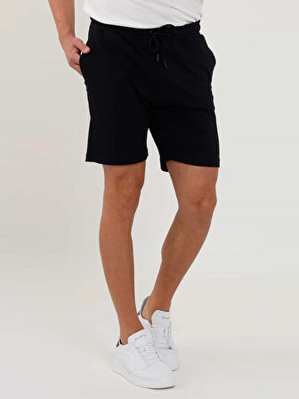 Dufy Lacivert Erkek Regular Fit Düz Casual Örme Short - 88543