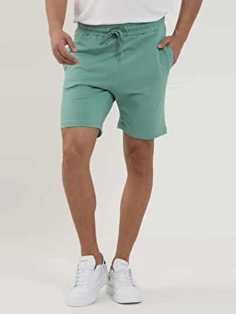 Dufy Mint Yeşili Erkek Regular Fit Düz Casual Örme Short - 88558