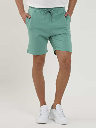 Dufy Mint Yeşili Erkek Regular Fit Düz Casual Örme Short - 88558