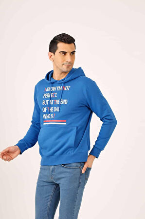 Dufy Saks Erkek Regular Fit Baskılı Pamuklu Kapüşonlu Sweatshirt - 91937