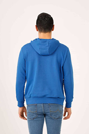 Dufy Saks Erkek Regular Fit Baskılı Pamuklu Kapüşonlu Sweatshirt - 91937