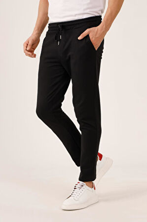 Dufy Siyah Erkek Ekstra Slim Fit Düz Casual Eşofman Altı - 93058