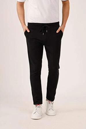 Dufy Siyah Erkek Ekstra Slim Fit Düz Casual Eşofman Altı - 93058