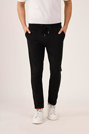 Dufy Siyah Erkek Ekstra Slim Fit Düz Casual Eşofman Altı - 93058