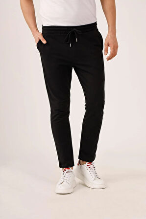 Dufy Siyah Erkek Ekstra Slim Fit Düz Casual Eşofman Altı - 93058