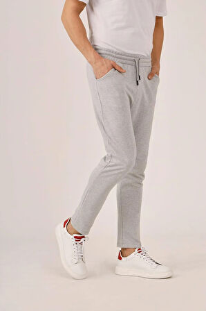 Dufy Gri Erkek Ekstra Slim Fit Düz Casual Eşofman Altı - 93088