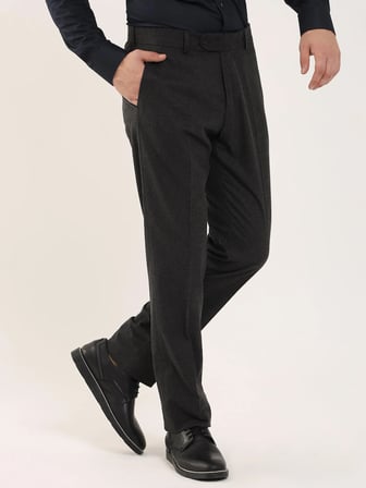 Erkek Slim Fit Koyu Gri Pantolon