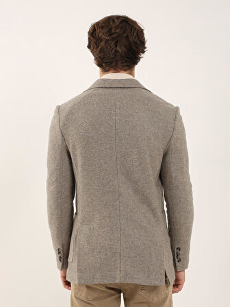 Dufy Vizon Erkek Slim Fit Düz Casual Mono Yaka Ceket - 94248