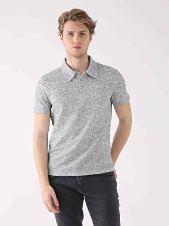Dufy Gri Erkek Ekstra Slim Fit Desenli Casual Polo Yaka Tshirt - 94306