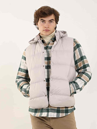 Dufy Taş Erkek Regular Fit Düz Kapüşolu Yelek Mont - 96763