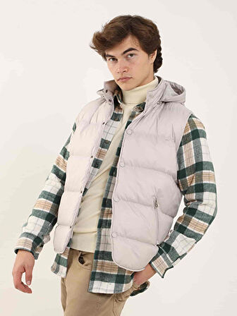 Dufy Taş Erkek Regular Fit Düz Kapüşolu Yelek Mont - 96763