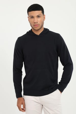 Erkek Slim Fit Kapüşonlu Lacivert Triko