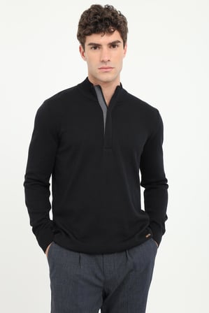 Erkek Regular Fit Siyah Triko
