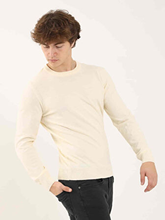 Dufy Kemik Erkek Slim Fit Düz Klasik O Yaka Kazak - 97504