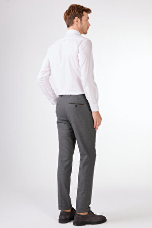 Dufy Lacivert Erkek Slim Fit Melanj Desenli Klasik Pantolon - 97648